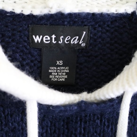 Wet Seal ‘89’ Knit Varsity Hoodie Pullover Sweater - Picture 13 of 15